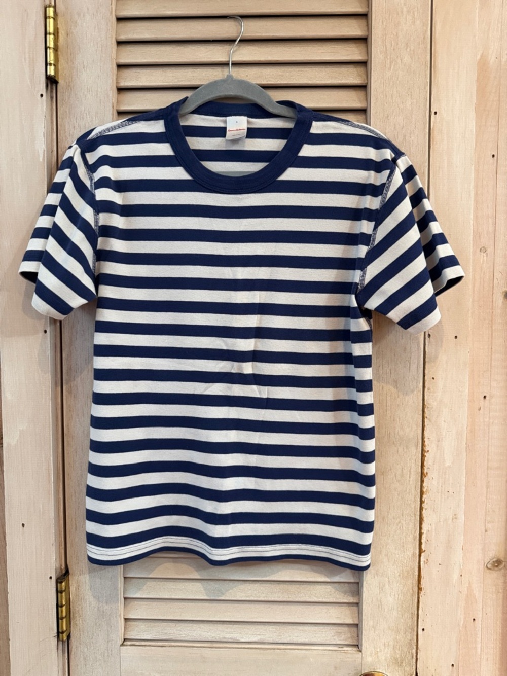 Hanna Andersson Navy & White Striped Short Sleeve PJ Pajama Tee Adult Unisex Sm